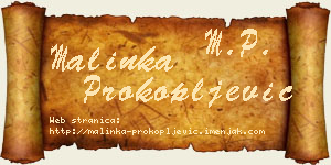 Malinka Prokopljević vizit kartica